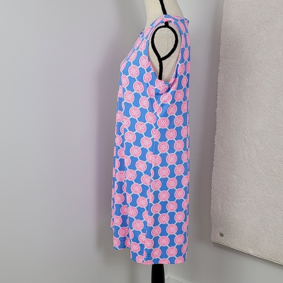 Lulu-B Blue And Pink Medallion Print Sleeveless Travel Shift Dress‎ Sz L NEW - Picture 4 of 12